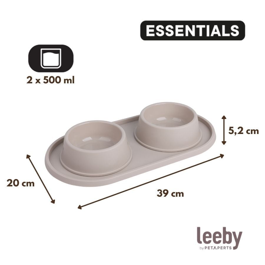Leeby Comedero Doble de Pl&aacute;stico para perros y gatos, , large indicador imagen numero 4